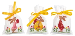 Vervaco Verachtert - Geschenksäckchen Osterhasen 3er-Set