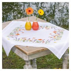 Vervaco Verachtert - Tischdecke Lavendel & Feldblumen bedruckt