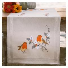 Läufer Rotkehlchen bedruckt - Vervaco Verachtert (Stickpackung)