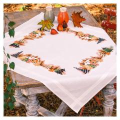 Tischdecke Winterdorf bedruckt - Vervaco Verachtert (Stickpackung)