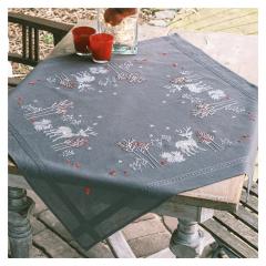 Tischdecke Tiere im Winter bedruckt - Vervaco Verachtert (Stickpackung)