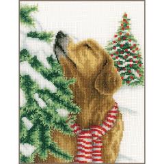 Hund in der Winterlandschaft - Vervaco Verachtert (Stickpackung)