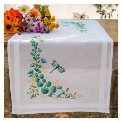 Läufer Eukalyptus bedruckt - Vervaco Verachtert (Stickpackung)