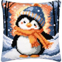 Stickpackung Vervaco - Kreuzstichkissen Der frierende kleine Pinguin