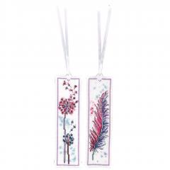 Lesezeichen Feder und Flusenblume 2er-Set - Vervaco Verachtert (Stickpackung)