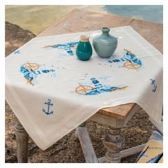 Tischdecke Marine bedruckt - Vervaco Verachtert (Stickpackung)