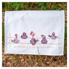 Geschirrtuch Lustige Hühner - Vervaco Verachtert (Stickpackung)