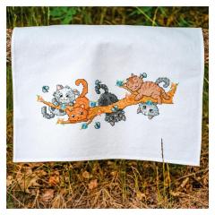 Geschirrtuch Spielende Kätzchen - Vervaco Verachtert (Stickpackung)