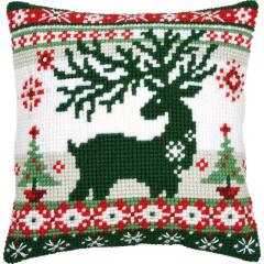 Stickpackung Vervaco - Kreuzstichkissen Nordic Evergreeen Reindeer