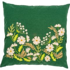 Kissen Weiße Blumen - Vervaco Verachtert (Stickpackung)