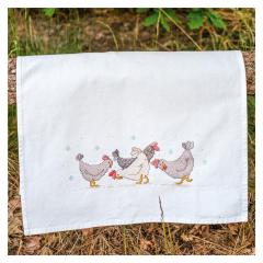 Geschirrtuch Hühner - Vervaco Verachtert (Stickpackung)