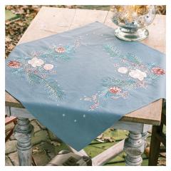 Tischdecke Weihnachtsrosen bedruckt - Vervaco Verachtert (Stickpackung)