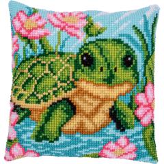 Vervaco - Kreuzstichkissen Kleine Schildkröte