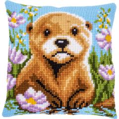 Vervaco - Kreuzstichkissen Otter