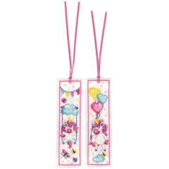 Stickpackung Vervaco - Lesezeichen Einhorn 2er-Set