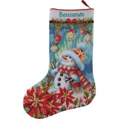 Stickpackung Vervaco - Weihnachtsstrumpf Snowman in Bloom