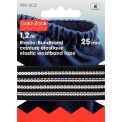 Gummiband Elastic-Bundband non-slip 25 mm schwarz - Prym 996402