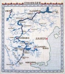 Fremme Stickpackung - Landkarte Gudena 45x40 cm