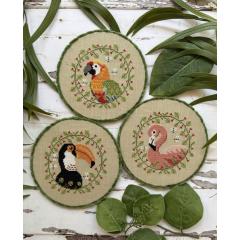 Tropical Birds Trio - Puntini Puntini (Stickvorlage)