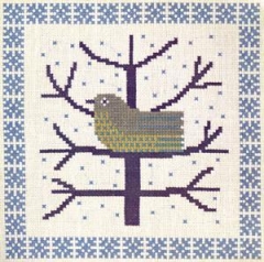 Fremme Stickpackung - Vogel im Baum 15x15 cm