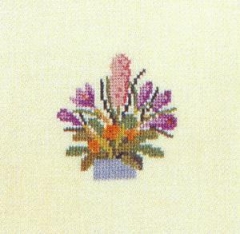 Fremme Stickpackung - Frühlingsblumenstrauß 15x15 cm