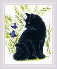 Stickpackung Riolis - Black Cat 24x30 cm