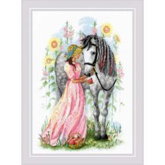 Riolis Stickpackung - Horse Girl 21x30 cm