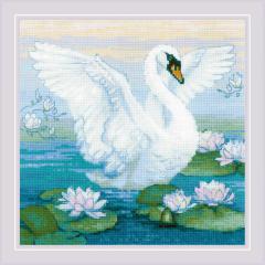 Riolis Stickpackung - White Swan 30x30 cm