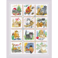 Riolis - Stickbild Cat Calendar