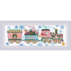 Riolis Stickpackung - Holiday Train 30x10 cm