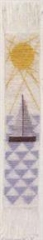 Stickpackung Haandarbejdets Fremme - Lesezeichen Segelschiff 4x24 cm