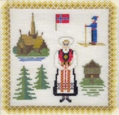 Fremme Stickpackung - Norwegen 18x18 cm