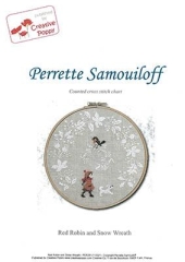 Stickvorlage Perrette Samouiloff - Red Robin And Snow Wreath
