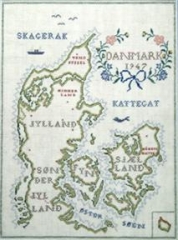 Fremme Stickpackung - Landkarte Dänemark 39x48 cm
