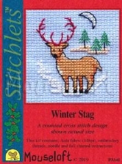 Stickpackung Mouseloft - Winter Stag mit Passepartoutkarte