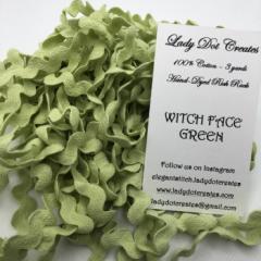 Lady Dot Creates - Rick Rack 1/2 Witch Face Green