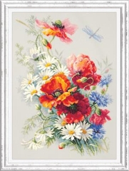 Magic Needle - Stickbild Poppies and Daisies