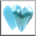 Mill Hill Glass Treasures 12095 - Doubled Heart Aquamarine