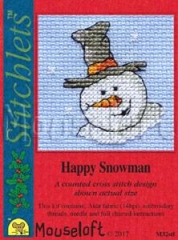 Stickpackung Mouseloft - Happy Snowman mit Passepartoutkarte