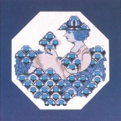 Haandarbejdets Fremme - Mädchen mit Blumen blau