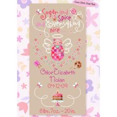 Brooke's Books - Sugar & Spice Personalized Birth Sampler (Ausverkauf)