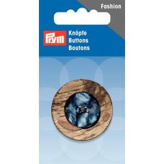 Knopf Kokos/Perlmutt beige/blau Ø 34 mm - Prym (Ausverkauf)