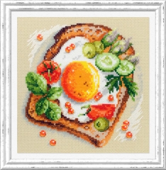 Magic Needle - Stickbild Fried Eggs Toast