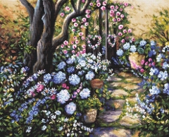Leti Stitch Stickpackung - Wonderland Garden 32x39 cm