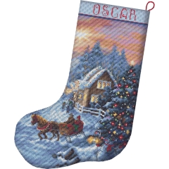 Leti Stitch Stickpackung - Christmas Eve Stocking 24,5x37 cm