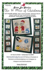 Stickvorlage Sister Lou Stitches - 12 Mice Of Christmas - Day 5 & 6