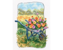 RTO Stickpackung - Grandmothers Old Garden - Wheelbarrow with Flowers
