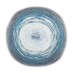 Woolly Hugs Bobbel Cotton - türkis-weiß-grau (52)