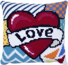 Stickpackung Needleart World - Kreuzstichkissen Patchwork Love