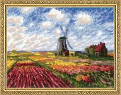 Riolis Stickpackung - Tulip Fields after C. Monets Painting
